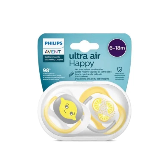 AVENT Ортодонтични залъгалки Ultra Air лимон 6-18м. 2бр Avent