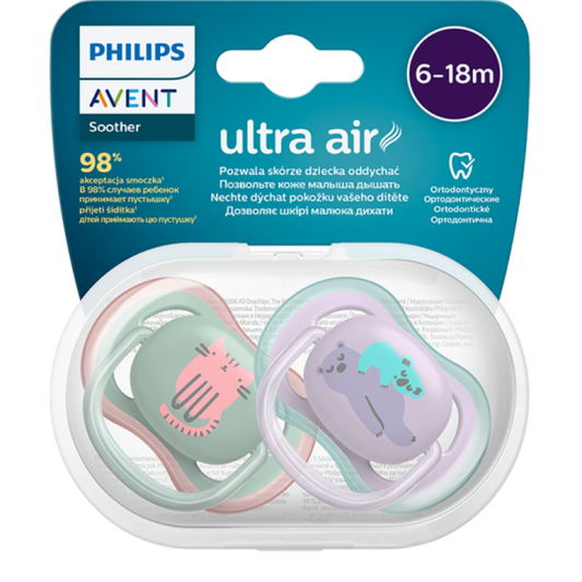 AVENT Ортодонтични залъгалки Ultra Air коте 6-18м. 2бр. Avent