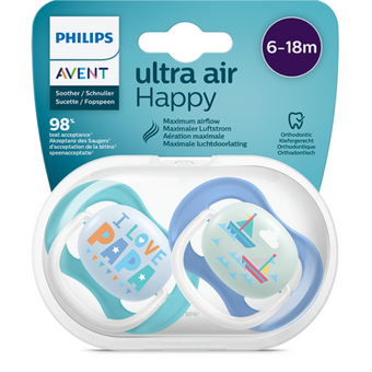 compare product Ортодонтични залъгалки Ultra Air Happy Boy 6-18м. 2бр Avent