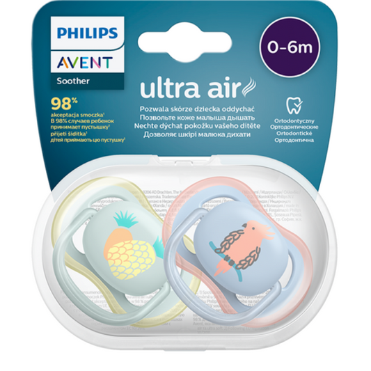 AVENT Ортодонтични залъгалки Ultra Air папагал 0-6м. 2бр Avent