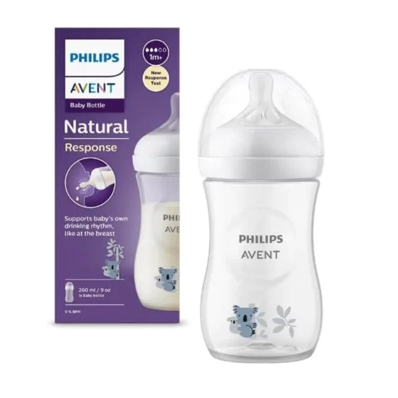 AVENT Бутилка Natural Response 260мл 1м+ с биберон с поток 3 - картинка момче Avent