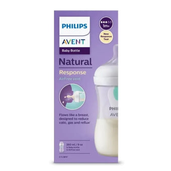 compare product Бутилка Natural Response AirFree 260мл 1м+ с биберон с поток 3 с неутрален цвят Avent