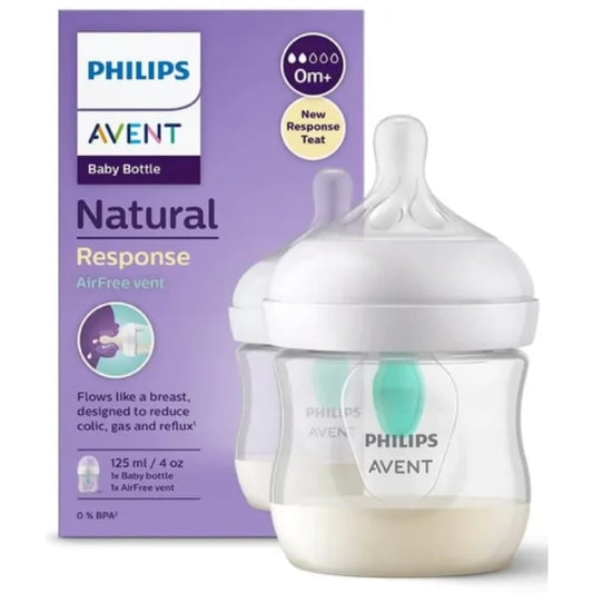 AVENT Бутилка Natural Response AirFree 125 мл 0м+ с биберон с поток 2 Avent