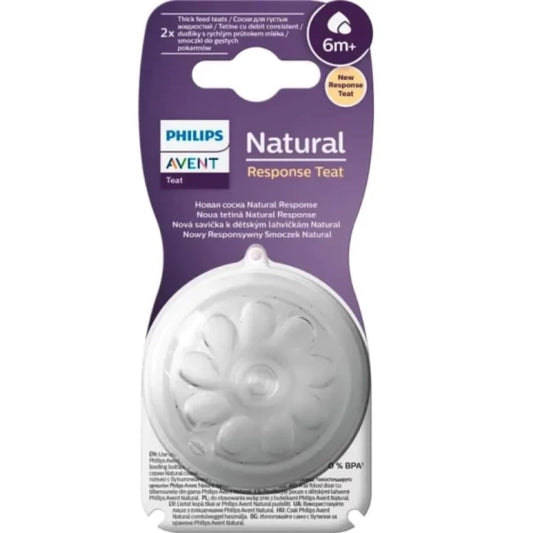 AVENT Биберон Natural Response - за гъсти храни (6м+) 2бр Avent