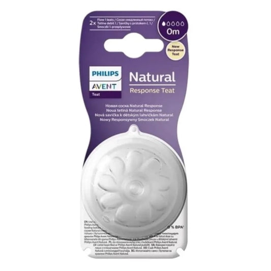 AVENT Биберон Natural Response - поток 1 (0м) 2бр Avent