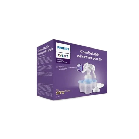 AVENT Ръчна помпа за изцеждане на кърма Natural Motion с комплект 3 чаши за съхранение на кърма+биберон