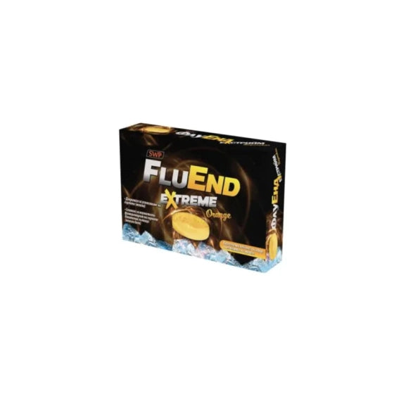 FluEnd Extreme за успокояване на гърлото с вкус на Портокал х16 таблетки за смучене Sun Wave Pharma - Снимка 2 от 2