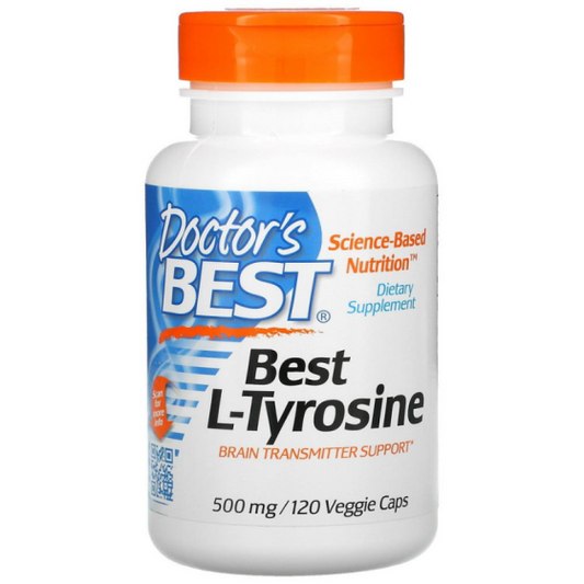 DOCTOR'S BEST Best L-Tyrosine 500 mg 120 Veggie Caps Doctor`s Best
