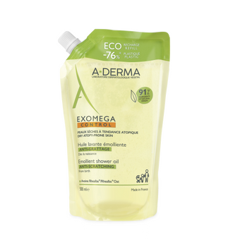 compare product A-Derma Exomega Control Емолиентно душ олио за суха и склонна към атопия кожа пълнител 500мл