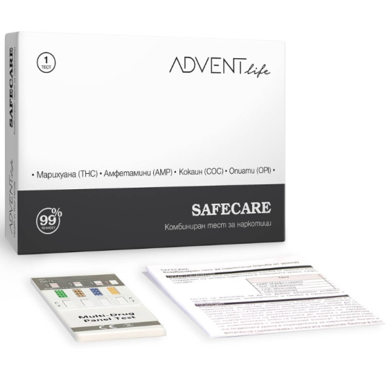 ADVENT LIFE Safecare Комбиниран тест за наркотици, Advent Life - Снимка 3 от 3