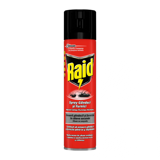 Raid Аерозол против пълзящи насекоми - червен 400 мл.