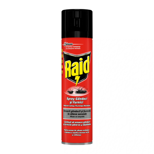 Raid Аерозол против пълзящи насекоми - червен 400 мл.