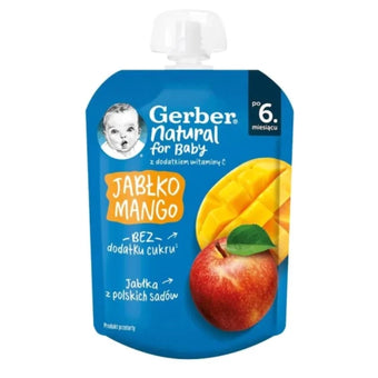 compare product Gerber Natural for baby Пюре от ябълка и манго от 6-ия месец, 80g, пауч