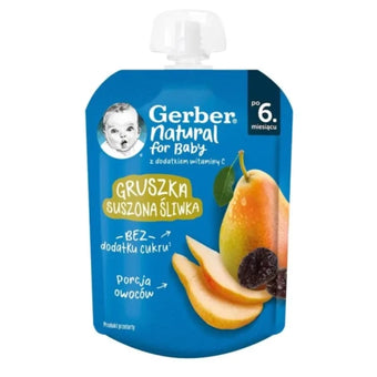 compare product Gerber Natural for baby Пюре от круша и сушени сливи, от 6-ия месец, 80g, пауч