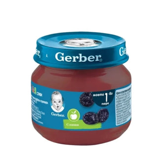 compare product Gerber Храна за бебета Пюре от сливи моето 1-во пюре, 80g, бурканче