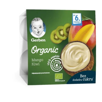 compare product Gerber Organic Десерт от манго, киви и кокос от 6-ия месец, 360г (4бр.)