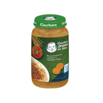 compare product Gerber Organic for baby Храна за бебета Пюре от Спагети с телешко, от 12-тия месец, 250g