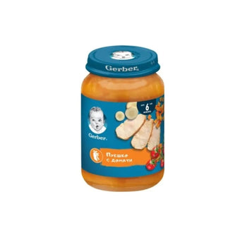 compare product Gerber Храна за бебета Пюре с пуешко и домати от 6-ия месец, 190g, бурканче