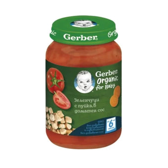 compare product Gerber Organic for baby Храна за бебета Пюре от зеленчуци и пуйка от 6-ия месец, 190g