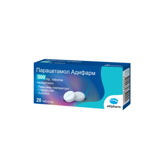 ADIPHARM Парацетамол 500 мг х20 таблетки Аdipharm