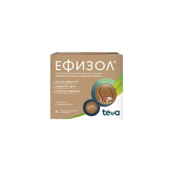 EFISOL Ефизол таблетки при болно гърло 250мг х40