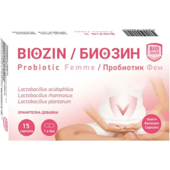BIOZIN Биозин пробиотик фем капсули за баланс на вагиналната флора  х15