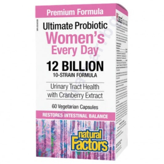 NATURAL FACTORS Мулти пробиотик за жени капсули  с червена боровинка х60 Natural Factors - Снимка 1 от 2