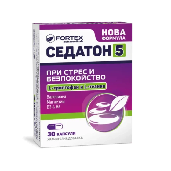SEDATON Седатон - 5 капсули при стрес и безпокойство х30 Fortex