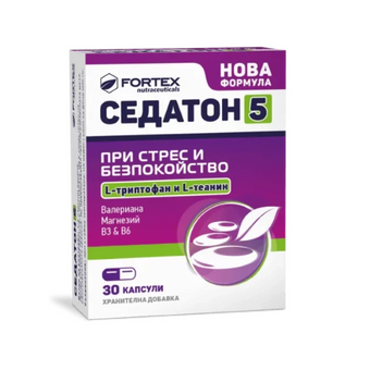 compare product Седатон - 5 капсули при стрес и безпокойство х30 Fortex