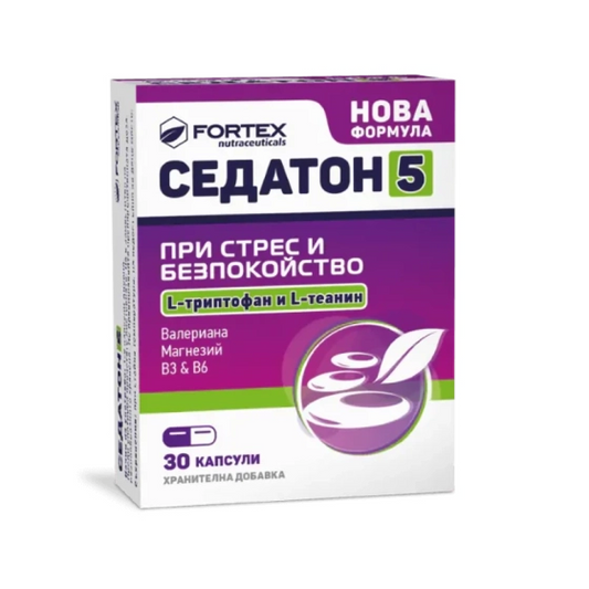 SEDATON Седатон - 5 капсули при стрес и безпокойство х30 Fortex