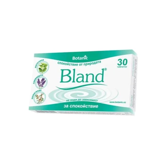 BLAND Бланд таблетки при стрес и безпокойство х30 Botanic