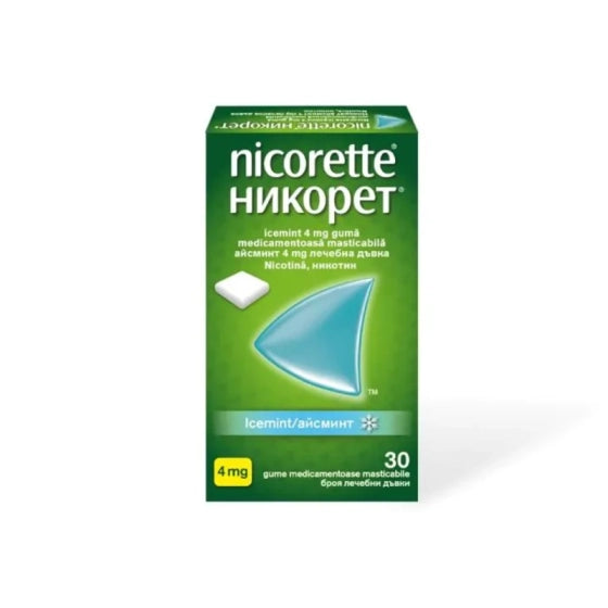 NICORETTE (MCN) Никорет айсминт дъвки за отказване на цигарите 4мг х30