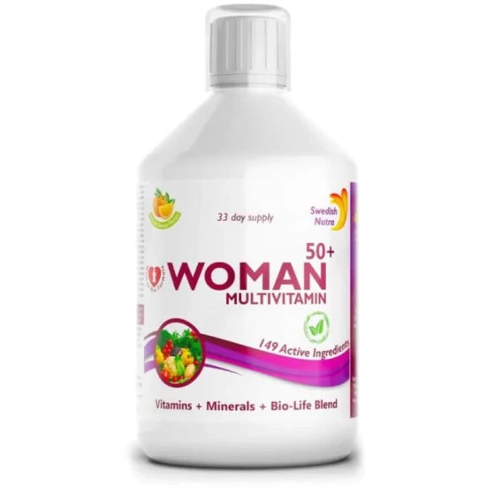 SWEDISH NUTRA Women 50+ мултивитамини за жени - 149 активни съставки + колаген 1497 мг - 500 мл Swedish Nutra