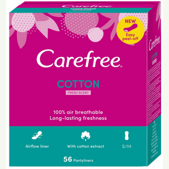 compare product Carefree ежедневни превръзки Cotton Fresh 56 бр.