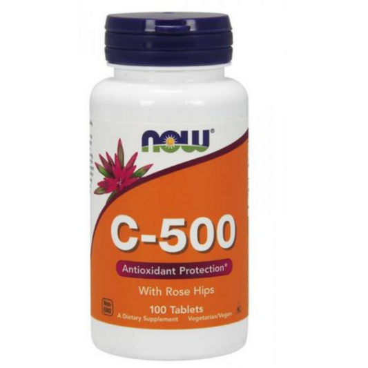 NOW Vitamin C500 + Rose Hips таблетки х100