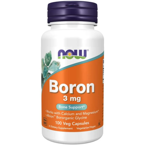 NOW Boron капсули 3мг х100