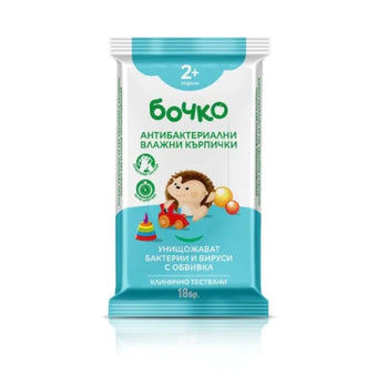 compare product Бочко антибактериални кърпи х 18
