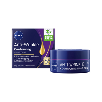 compare product Nivea AntiWrinkle+ контуриращ нощен крем против бръчки 65+ 50мл