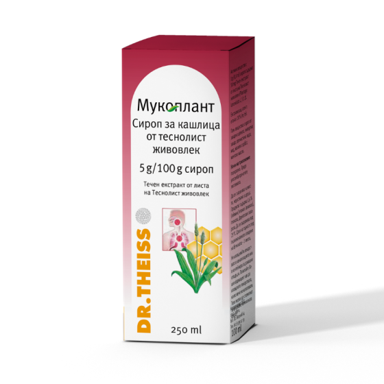 Dr. Theiss Мукоплант Лека нощ Сироп против кашлица за спокоен сън 250 мл