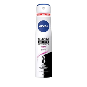 compare product Nivea Deo Спрей дамски Invisible on Black & White Clear XL size, 250 ml