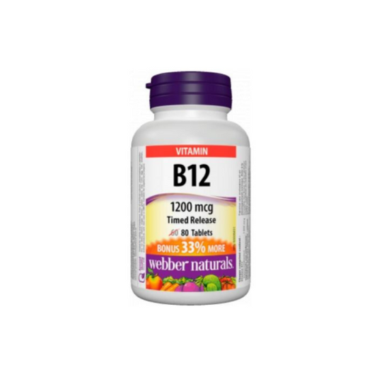 WEBBER NATURALS Витамин В12 1000 мг х 80 сублингвални таблетки Webber Naturals
