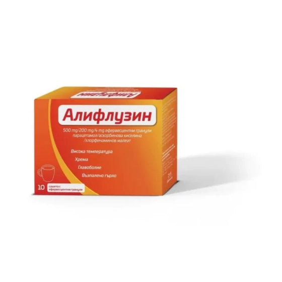 NATURPRODUCT Алифлузин сашета с ефервесцентни гранули при грип и настинка х 10 броя - Снимка 1 от 2