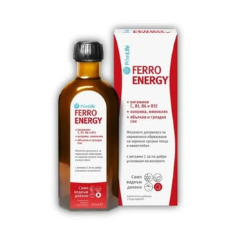 compare product PrimLife ferro energy сироп за поддържане на нормални нива на желязо в кръвта 250мл