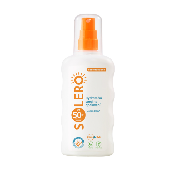 SOLERO хидратиращ слънцезащитен спрей SPF50+ 200мл Годен до: 30.4.2026 г.