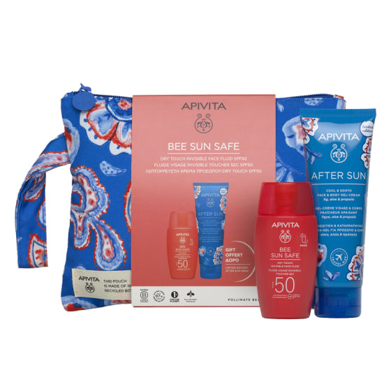 Apivita Bee Sun Safe Слънцезащитен гел-крем за лице SPF50 50 мл + Гел-крем за след слънце 100мл - Снимка 2 от 2