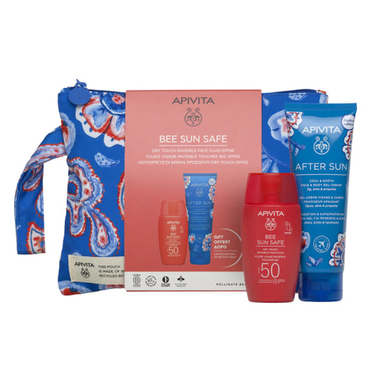 Apivita Bee Sun Safe Слънцезащитен гел-крем за лице SPF50 50 мл + Гел-крем за след слънце 100мл