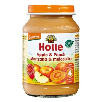 compare product Holle Био пюре с ябълка и праскова 5+ месеца 190г