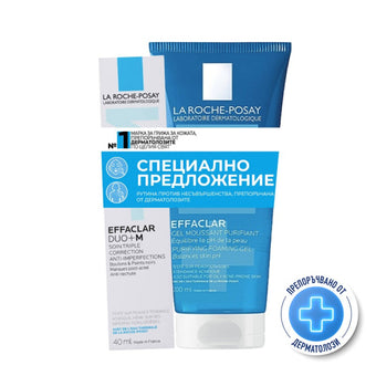 compare product La Roche-Posay Effaclar DUO+M крем 40мл + Effaclar Почистваща гел-пяна за лице 200мл 625131
