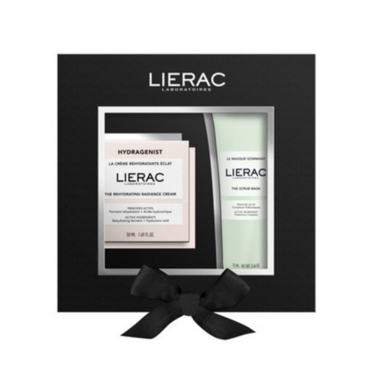 Lierac Hydragenist Рехидратиращ озаряващ крем 50мл + Ексфолираща маска за лице 75мл