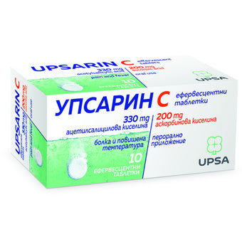compare product Упсарин ефервесцентни таблетки при болка и повишена температура 10 табл.